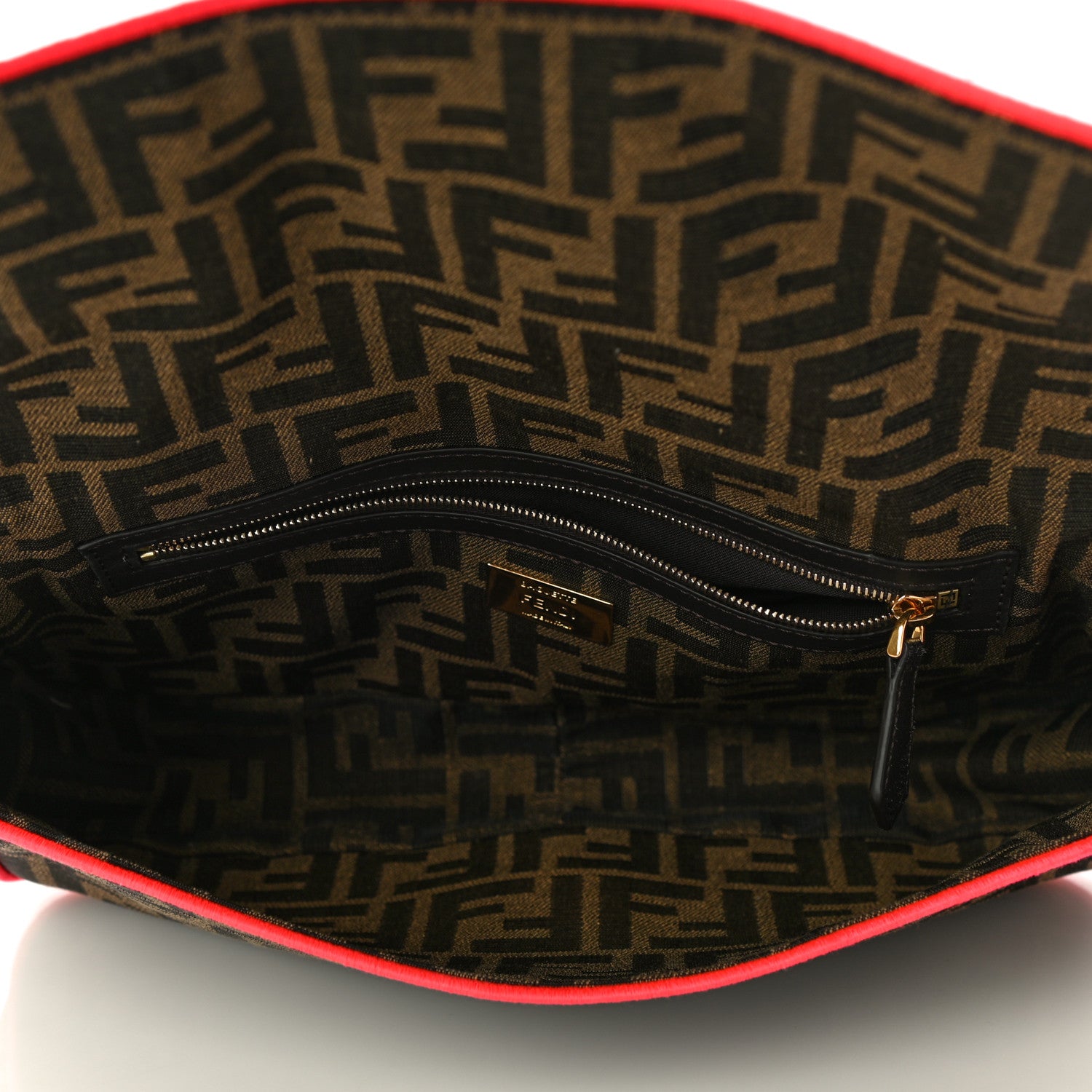 Fendi Fabric Jacquard FF 1974 Baguette Tobacco Moro Fuxia Fluo 4 of 8