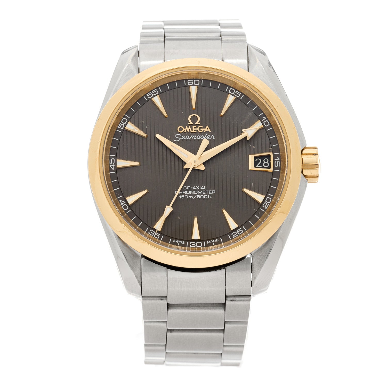 Omega Stainless Steel 18K Yellow Gold 38mm Seamaster Aqua Terra Automatic Watch Grey 231.20.39.21.06.004 1 of 5