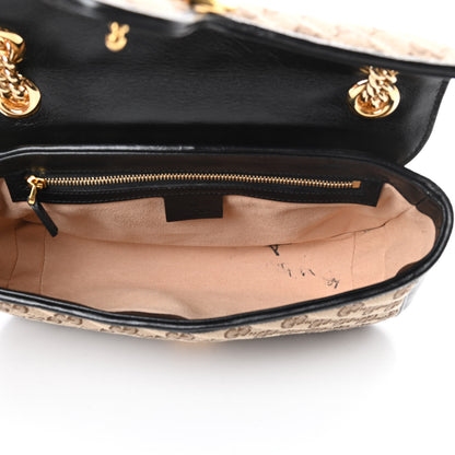 Gucci Monogram Matelasse Diagonal Small GG Marmont Shoulder Bag Beige Black 5 of 11