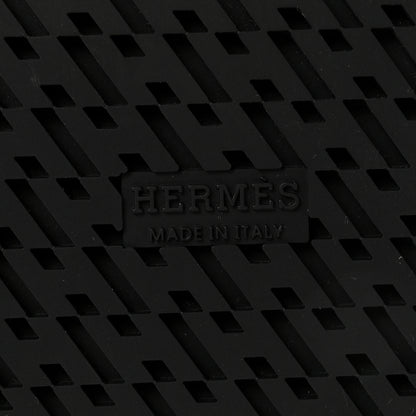 Hermes Calfskin Woolskin Womens Chypre Sandals 35.5 Black Ecru 7 of 9