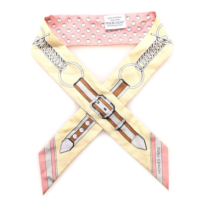 Hermes Silk Grand Tralala Twilly Rose Poudre Jaune 1 of 6