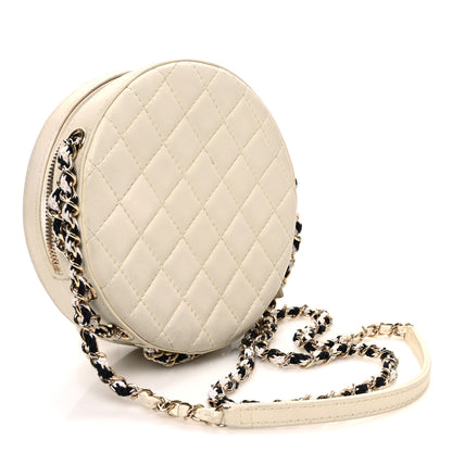 Chanel Lambskin Coco Lifesaver Round Bag Black White 3 of 11