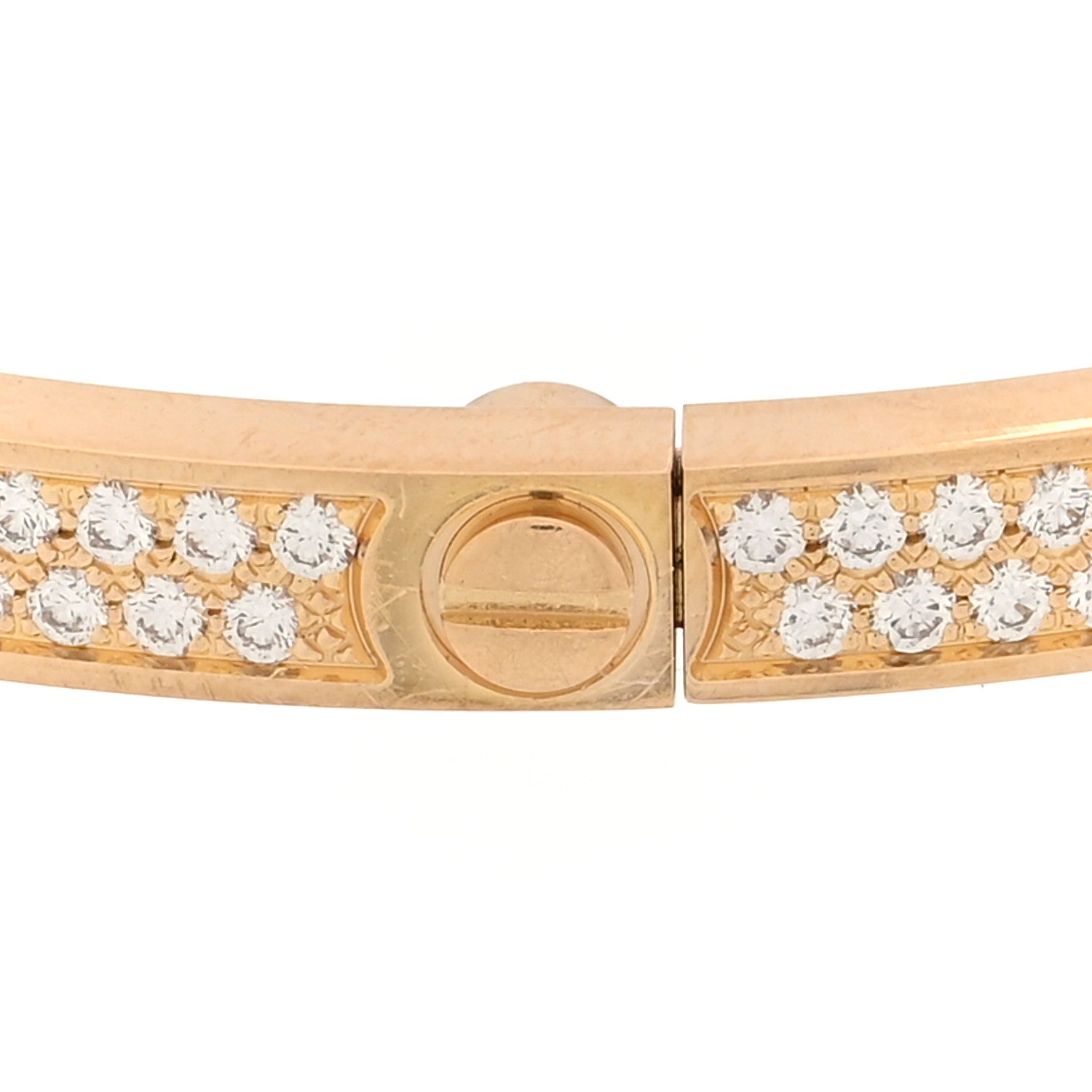 Cartier 18K Yellow Gold Diamond Small LOVE Paved Bracelet 17 5 of 7