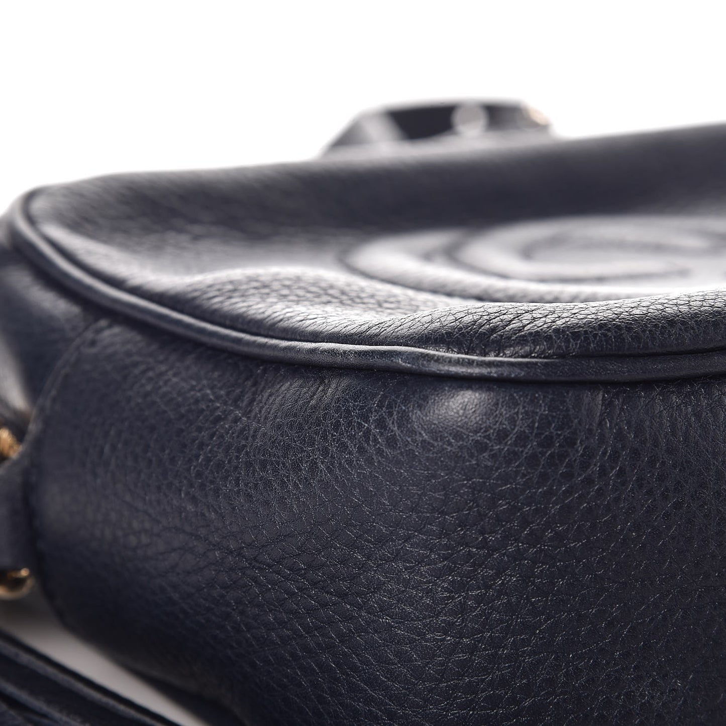 Pebbled Calfskin Small Soho Disco Bag Blue