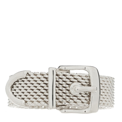 Tiffany Sterling Silver Somerset Mesh Buckle Ring 51 5.75 1 of 4