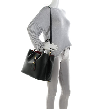 Prada Saffiano Cuir Large Double Bag Nero Black 2 of 7