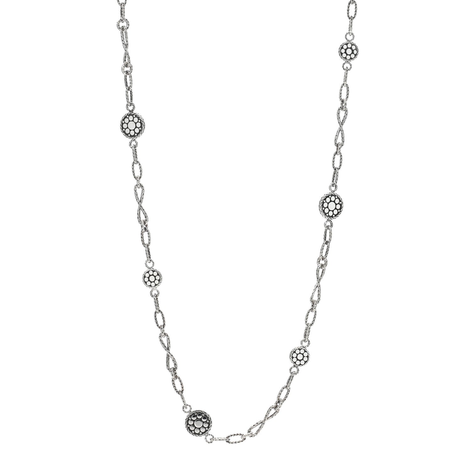 John Hardy Sterling Silver Dot Station Chain Necklace 1 of 4