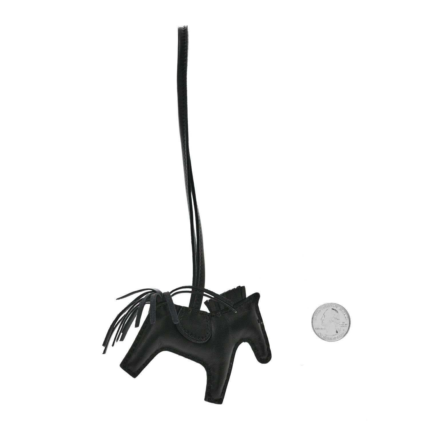 Hermes Milo Lambskin Grigri Rodeo Horse Bag Charm PM So Black 2 of 5