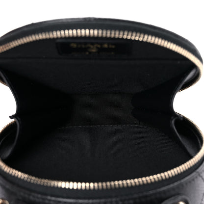 Chanel Caviar Quilted Round Handle With Care Vanity With Chain Black 6 of 10