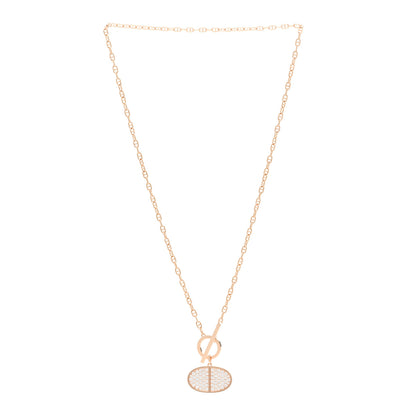 Hermes 18K Rose Gold Diamond Chaine D'Ancre Verso Pendant Necklace SH 3 of 5