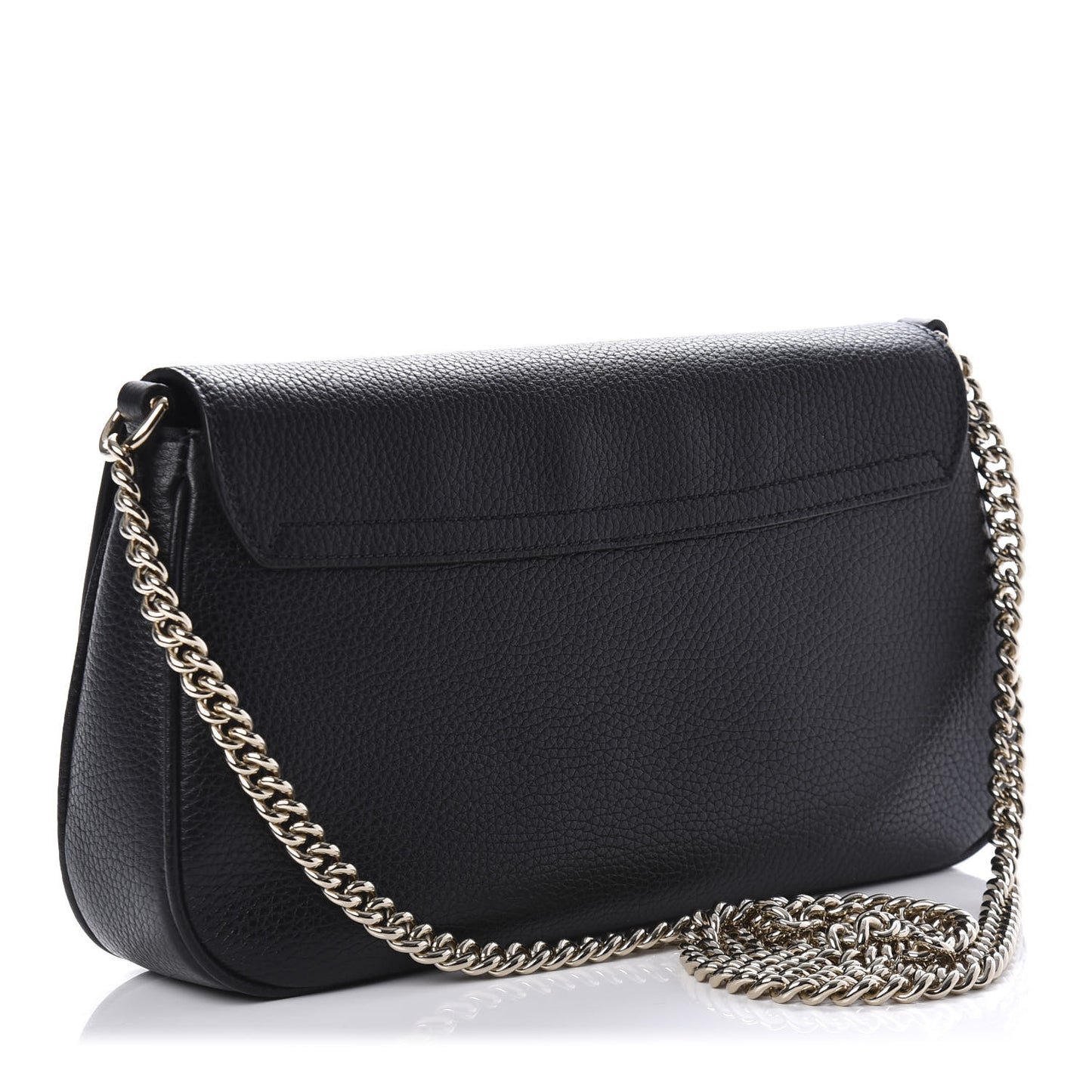 Pebbled Calfskin Medium Soho Flap Crossbody Black