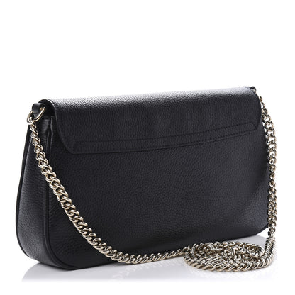 Gucci Pebbled Calfskin Medium Soho Flap Crossbody Black 3 of 10
