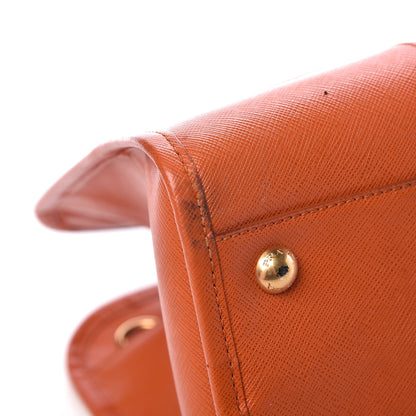 Prada Saffiano Lux Top Handle Tote Papaya 20 of 25