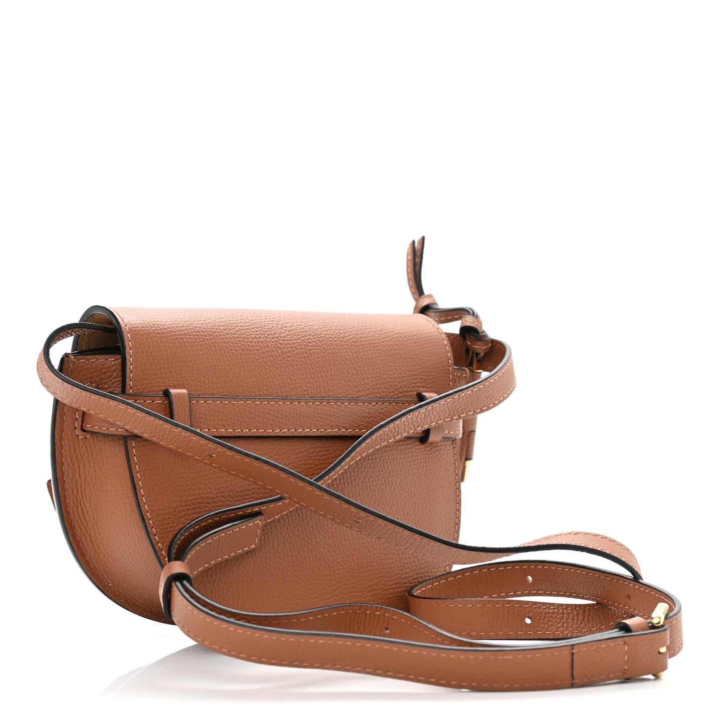 Pebble Grain Calfskin Mini Gate Dual Bag Tan