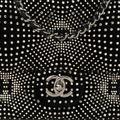 Chanel Velvet Strass Evening Flap Bag Black Silver 7 of 10