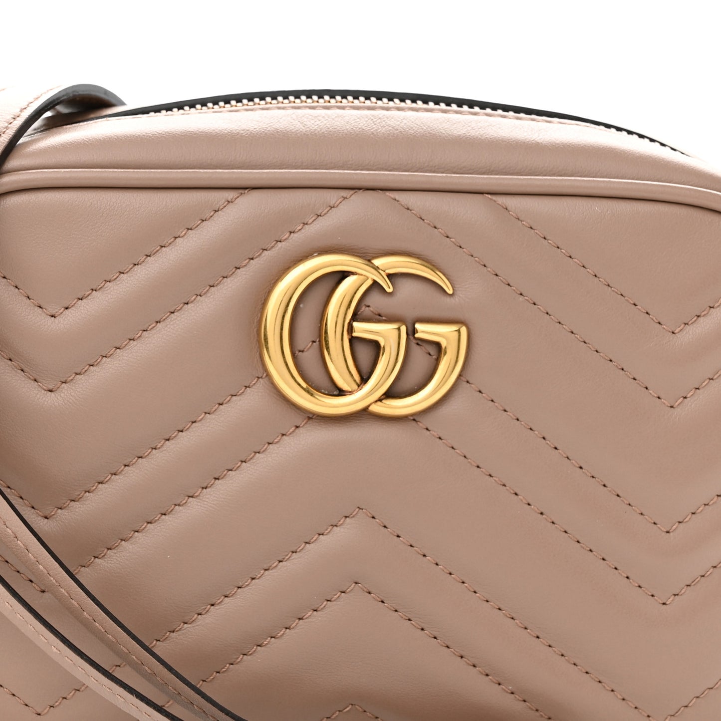 Calfskin Matelasse Mini GG Marmont Chain Shoulder Bag Porcelain Rose
