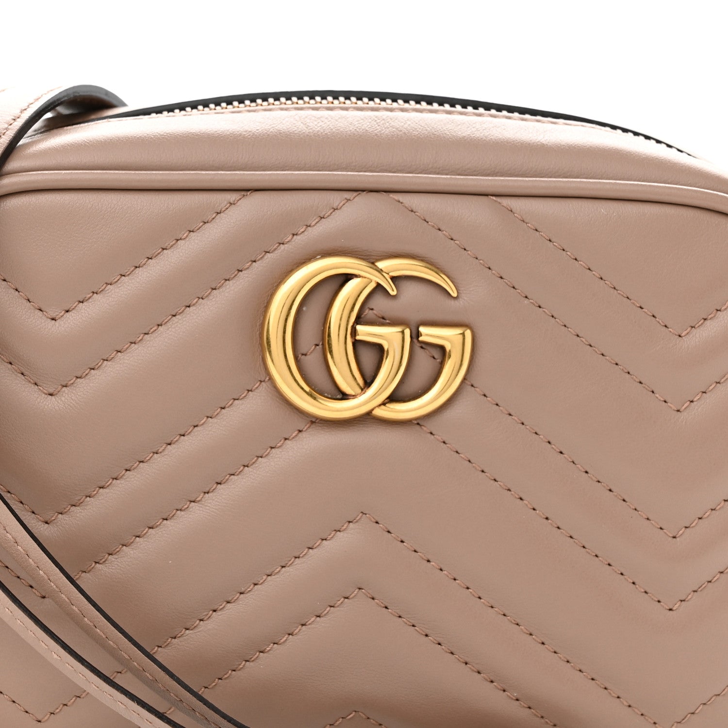 Gucci Calfskin Matelasse Mini GG Marmont Chain Shoulder Bag Porcelain Rose 8 of 10