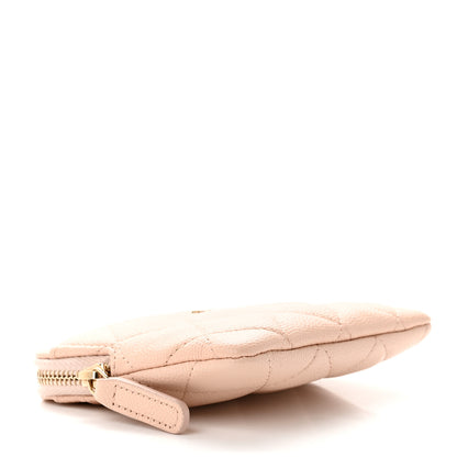 Chanel Caviar Quilted Zip Card Holder Wallet Light Beige 4 of 8