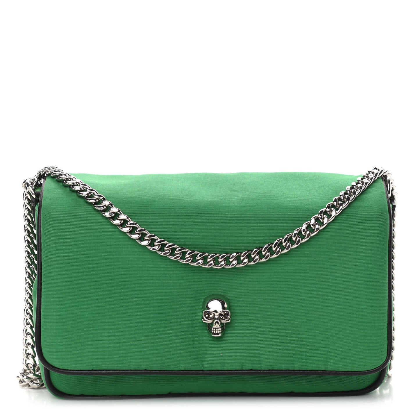 Nylon Skull Camera Crossbody Bag Green