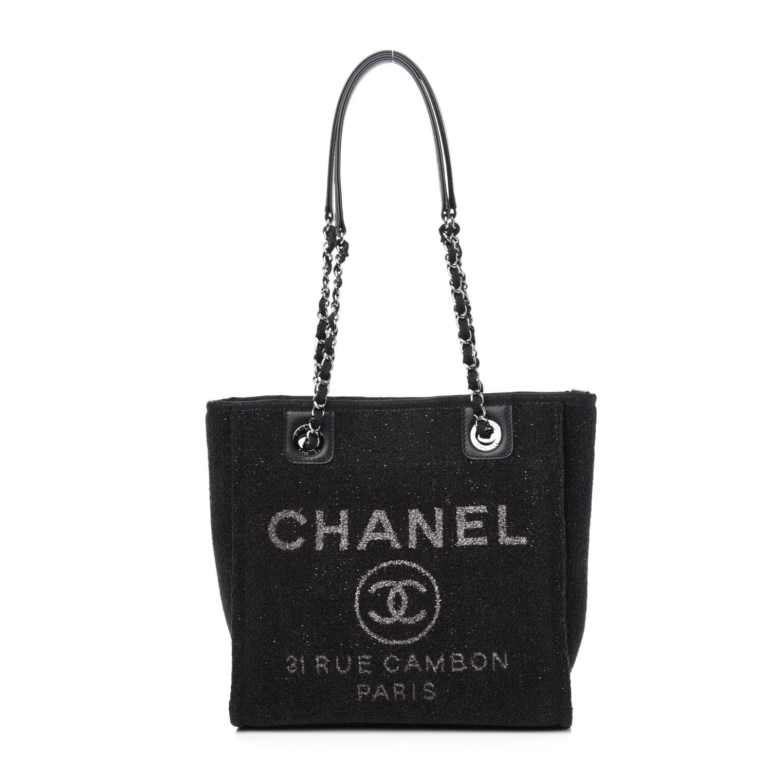 Chanel Lurex Boucle Mini Deauville Tote Black 1 of 10