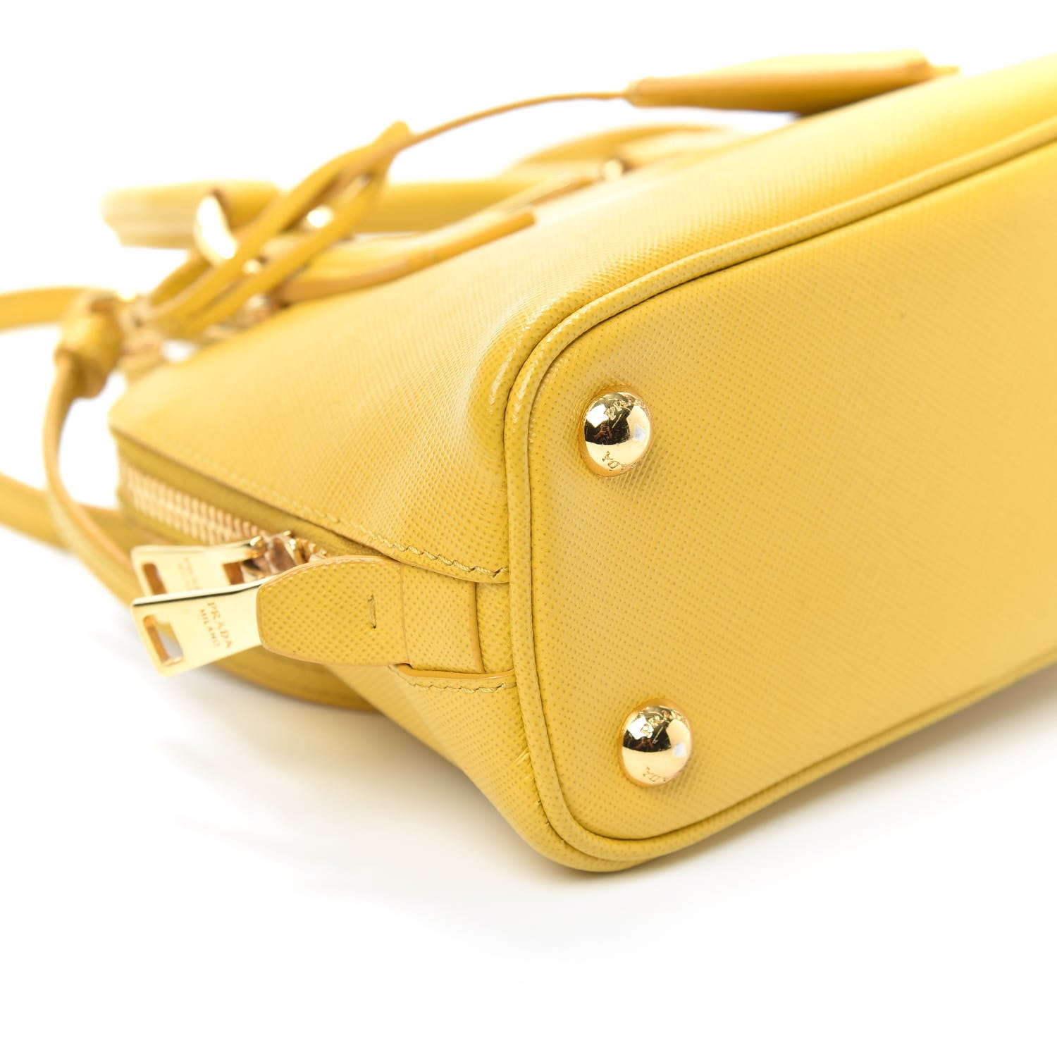 Prada Saffiano Lux Mini Promenade Tote Yellow 8 of 9