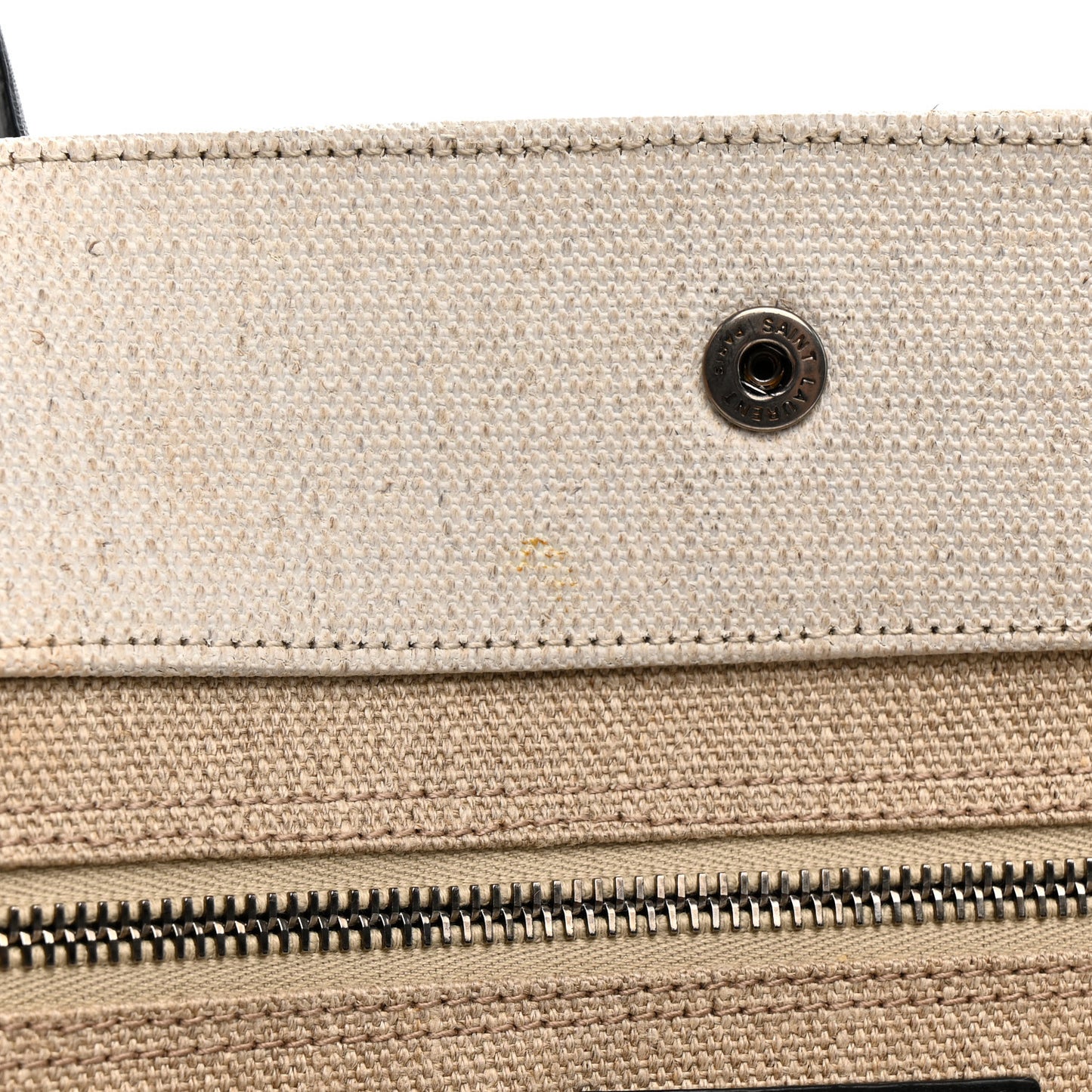 Linen Calfskin Rive Gauche Tote Optic White