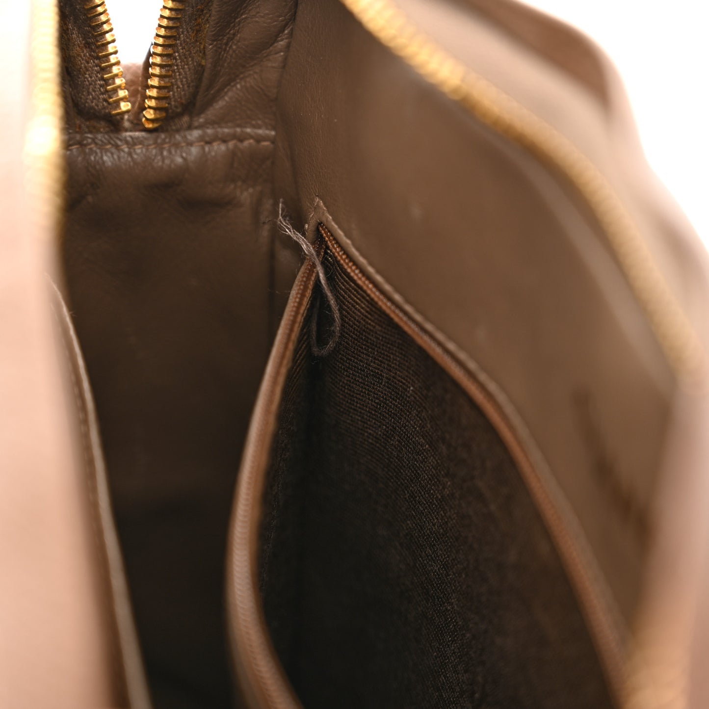 Caviar Quilted Camera Case Brown