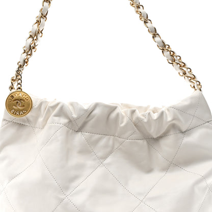 Chanel Shiny Calfskin Quilted Small Chanel 22 White 8 of 10