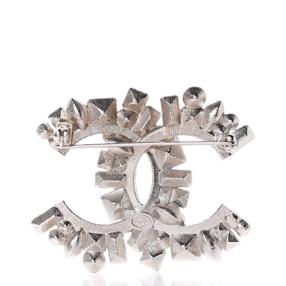 Chanel Baguette Crystal CC Brooch Silver Black 3 of 5