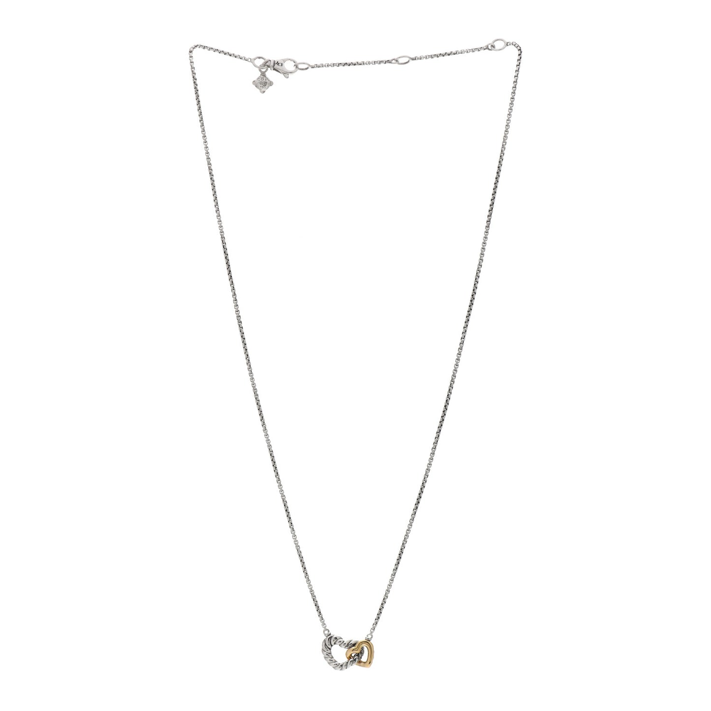 Sterling Silver 18K Yellow Gold Belmont Heart Pendant Necklace