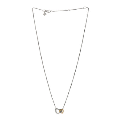 David Yurman Sterling Silver 18K Yellow Gold Belmont Heart Pendant Necklace 2 of 4