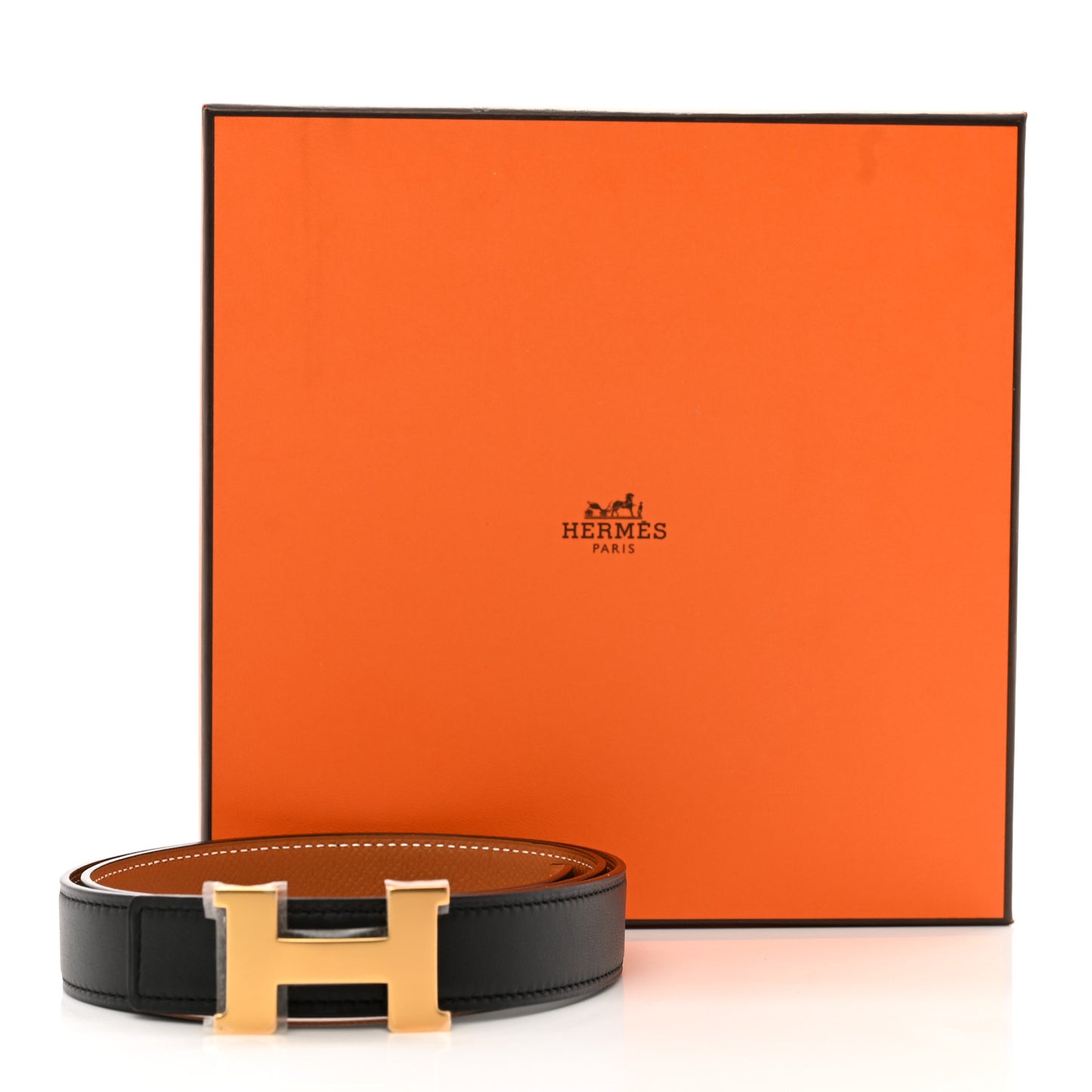Swift Epsom 24mm Mini Constance H Belt 80 32 Black Gold