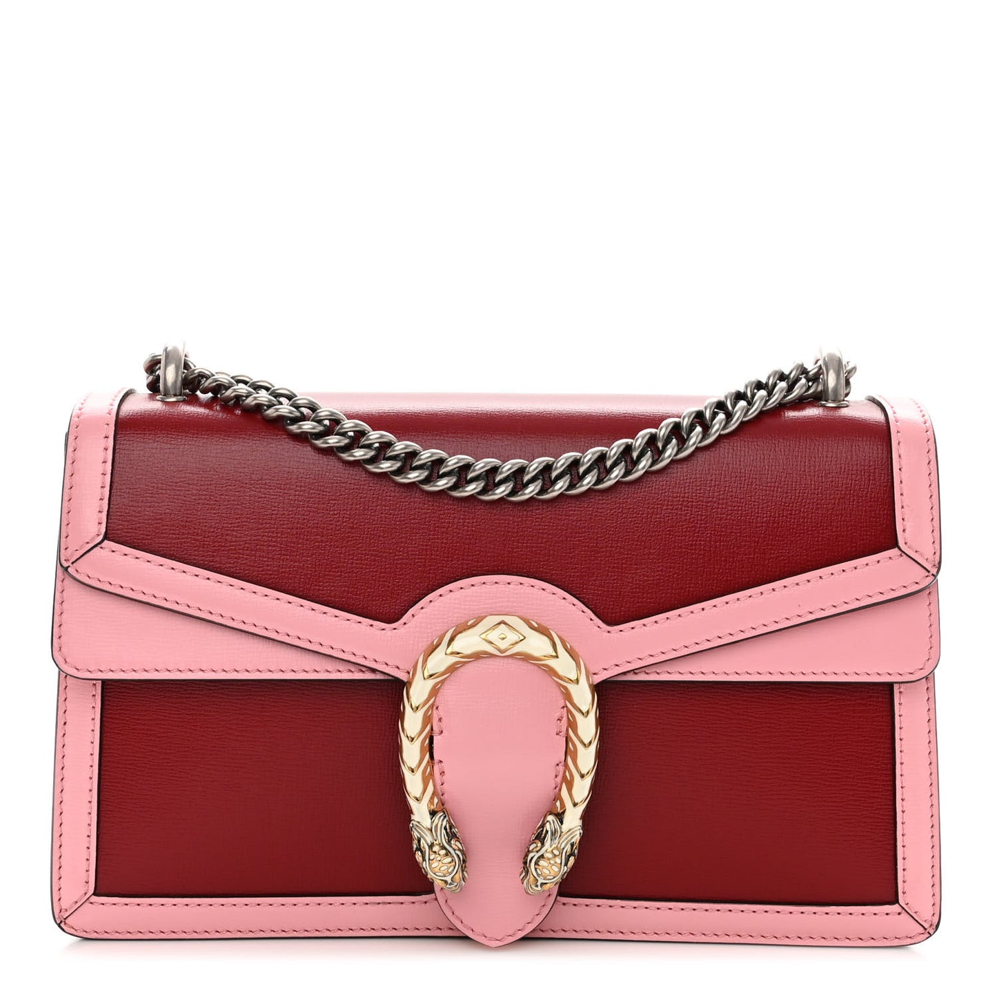 Azalea Calfskin Enamel Small Dionysus Shoulder Bag New Cherry Red Wild Rose Off White