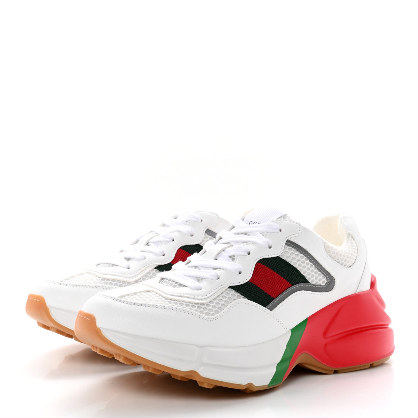 Lavaredo Eco Fabric Mesh Web Womens Rhyton Reflective Sneakers 36.5 Great White Green Red Silver