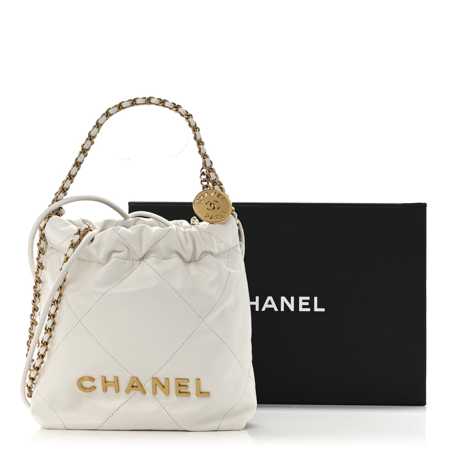 Chanel Shiny Calfskin Quilted Mini Chanel 22 White 11 of 11