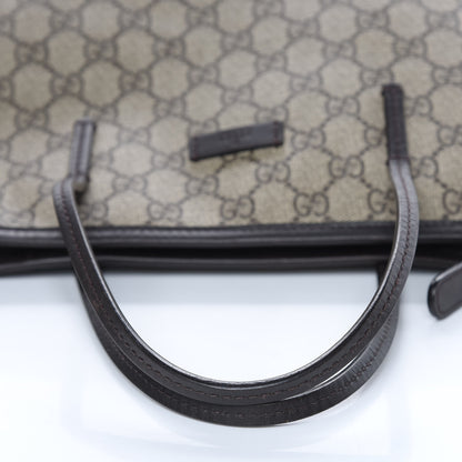 Gucci GG Supreme Monogram Small Zippered Tote Dark Brown 9 of 15