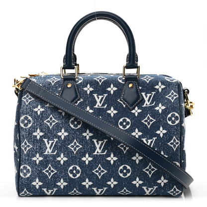Louis Vuitton Monogram Jacquard Denim Speedy Bandouliere 25 Bleu 1 of 9