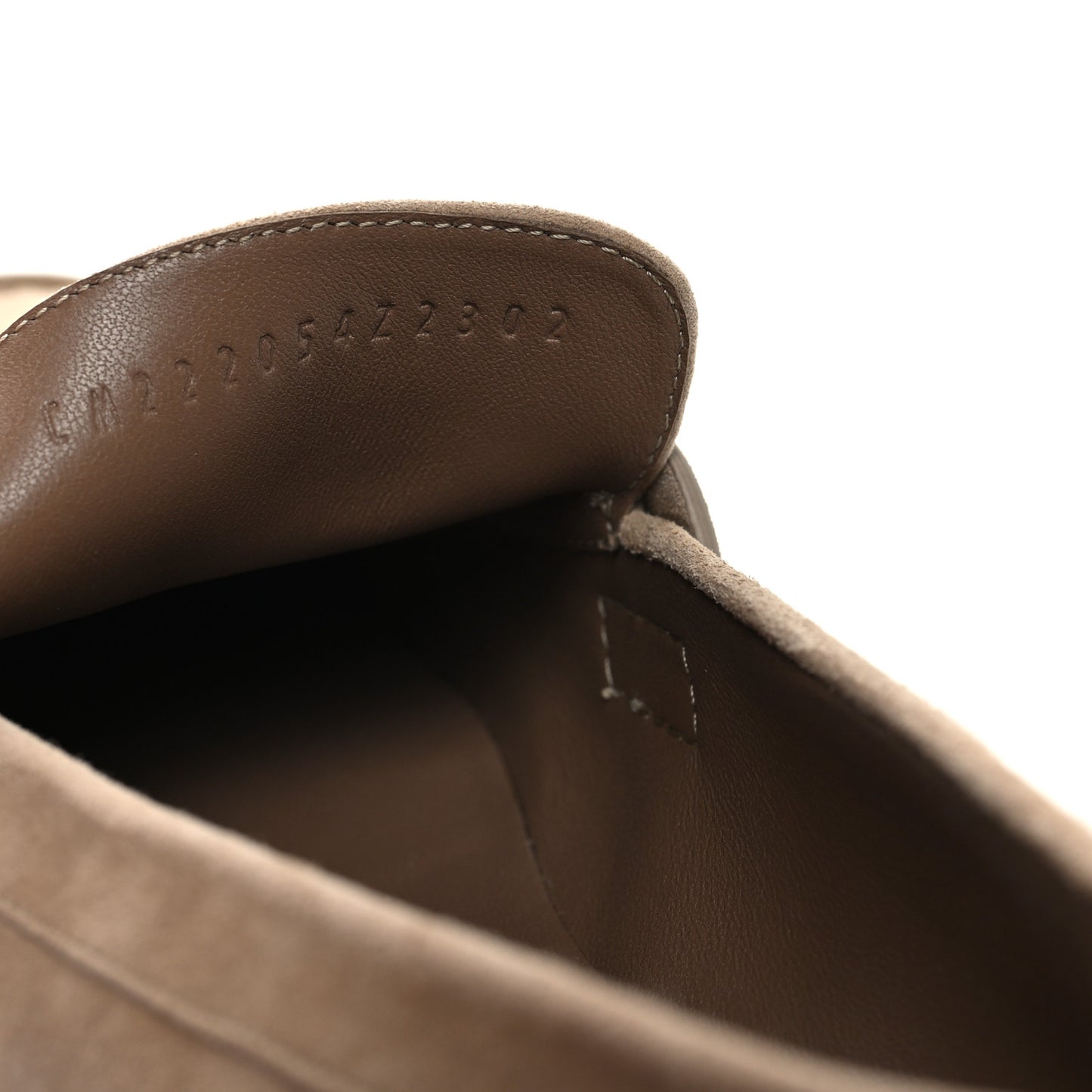Suede Goatskin Womens Faubourg Loafers 37 Beige Argile