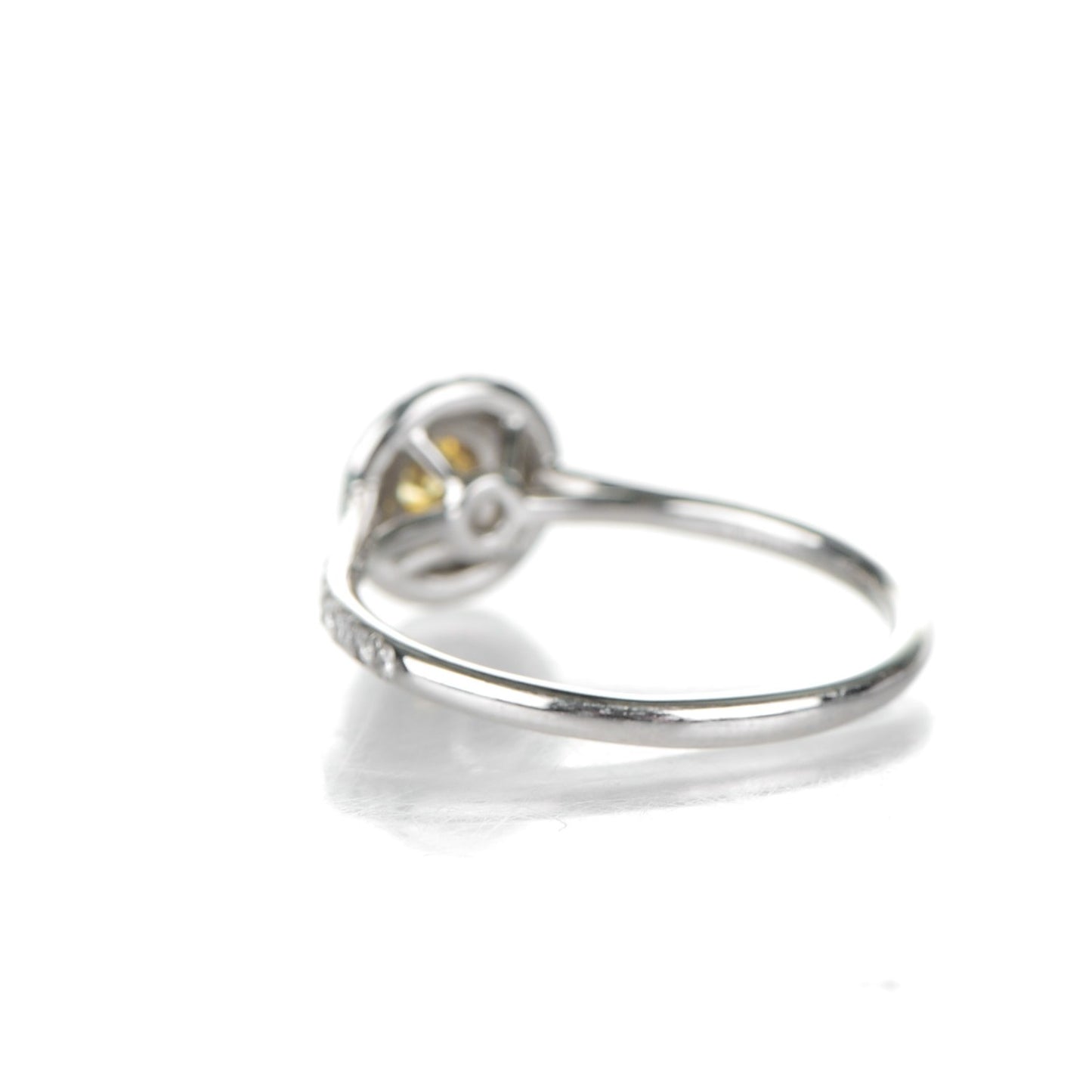 Platinum Fancy Vivid Yellow Diamond Soleste Engagement Ring 8.25