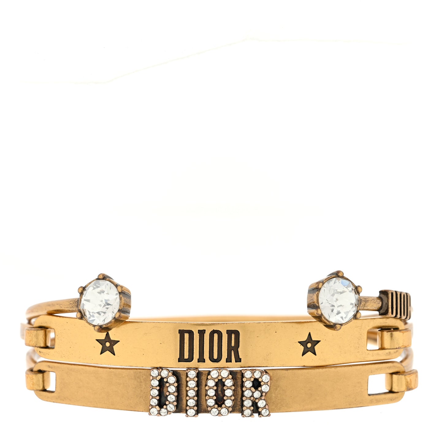 Metal Crystal Dio(r)evolution Bracelet Set Gold