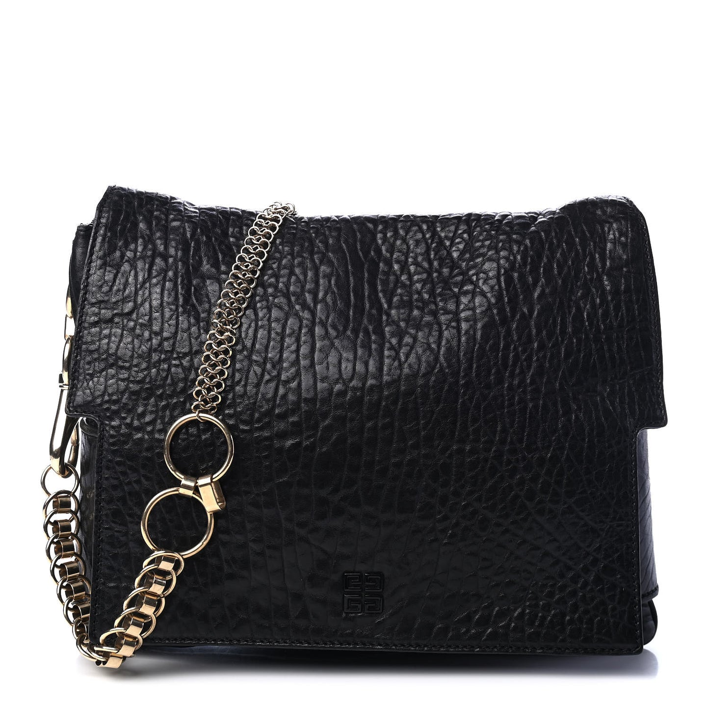 Pebbled Lambskin Melancholia Shoulder Bag Black