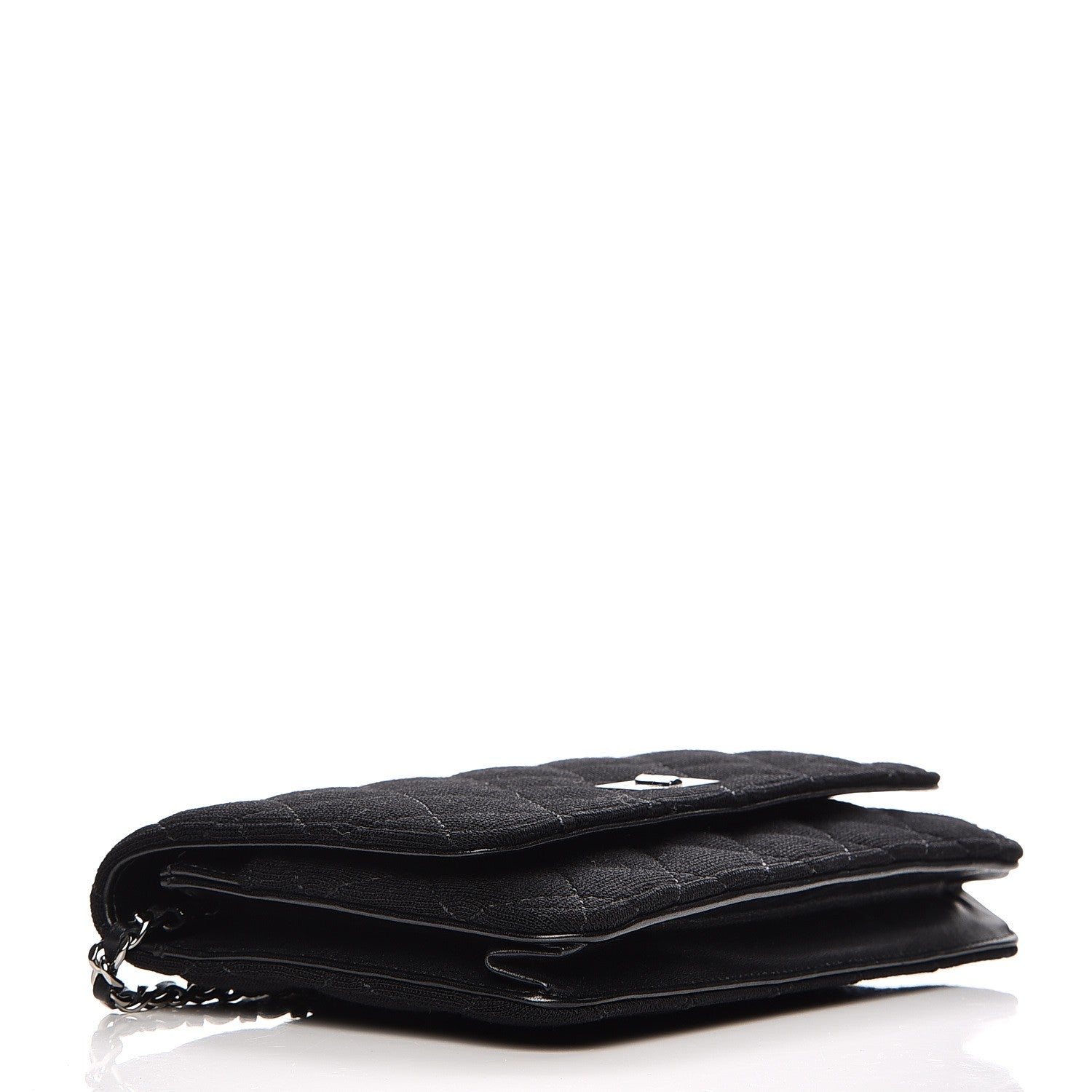 Chanel Jersey Quilted Reissue Wallet On Chain WOC Black 4 of 7