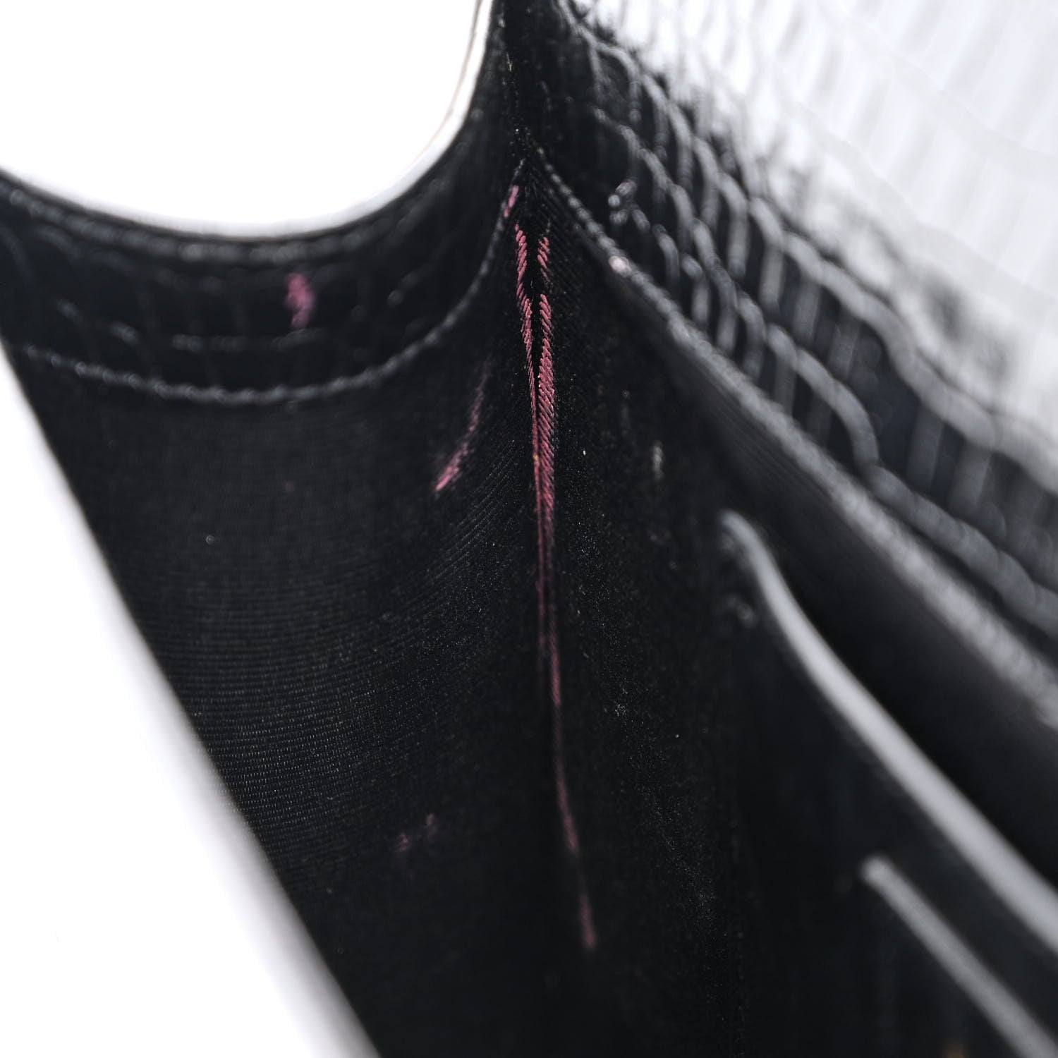 Saint Laurent Calfskin Crocodile Embossed Medium Classic Monogram Kate Tassel Satchel Black 8 of 13