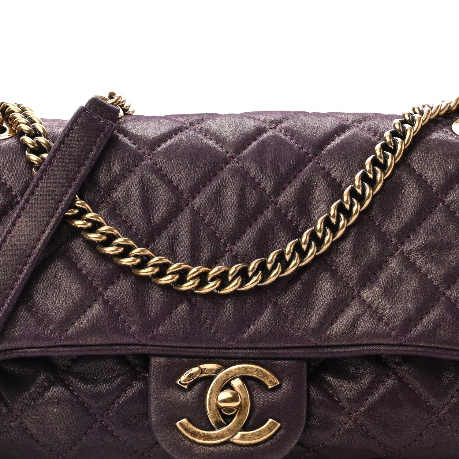 Chanel Iridescent Calfskin Quilted Small Shiva Flap Purple 8 of 11