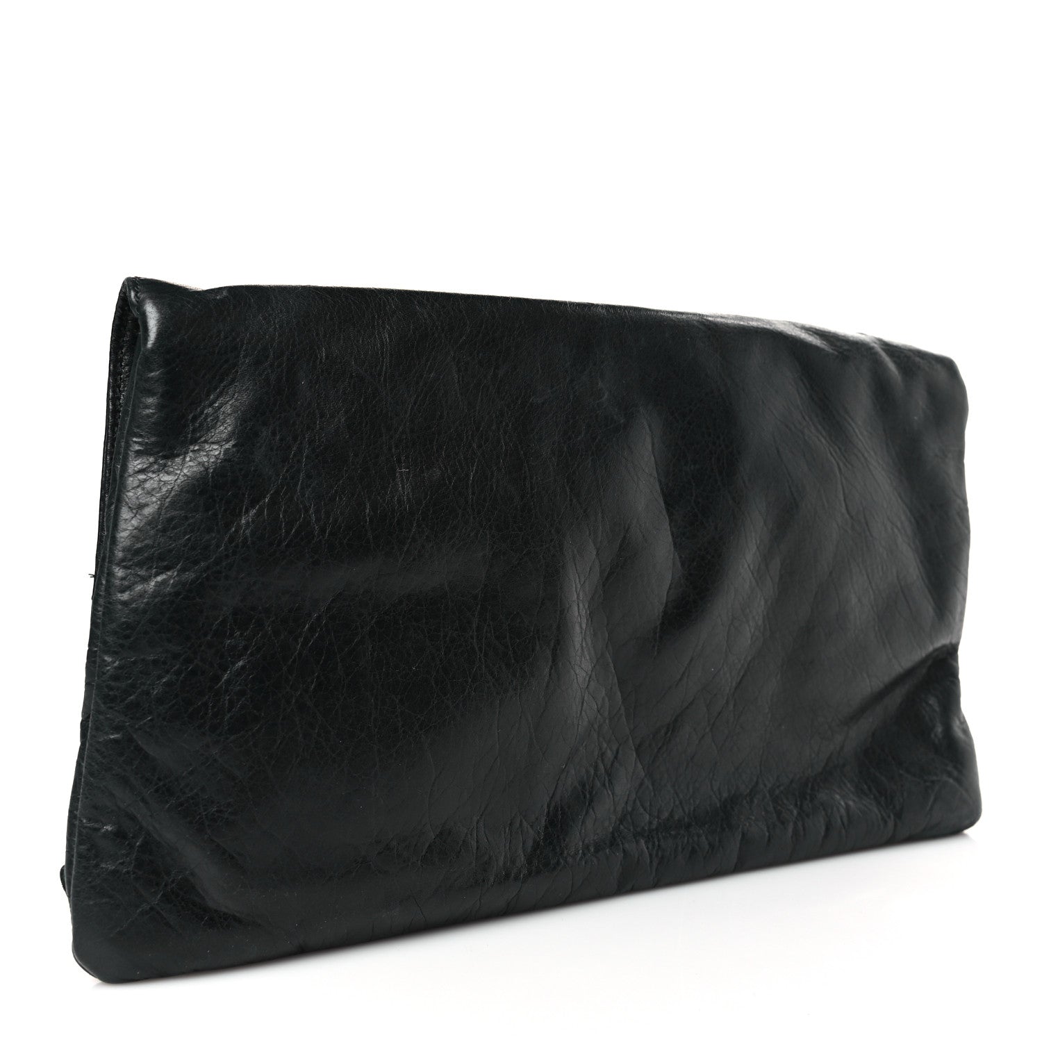 Balenciaga Agneau Giant 21 Silver Hardware Envelope Clutch Black 3 of 8