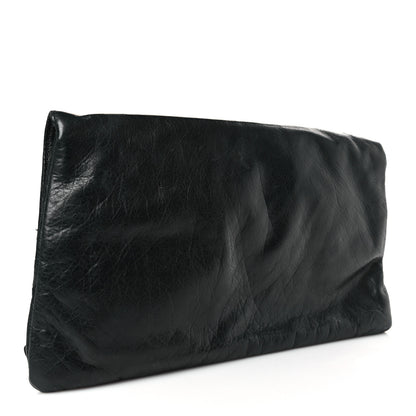 Balenciaga Agneau Giant 21 Silver Hardware Envelope Clutch Black 3 of 8