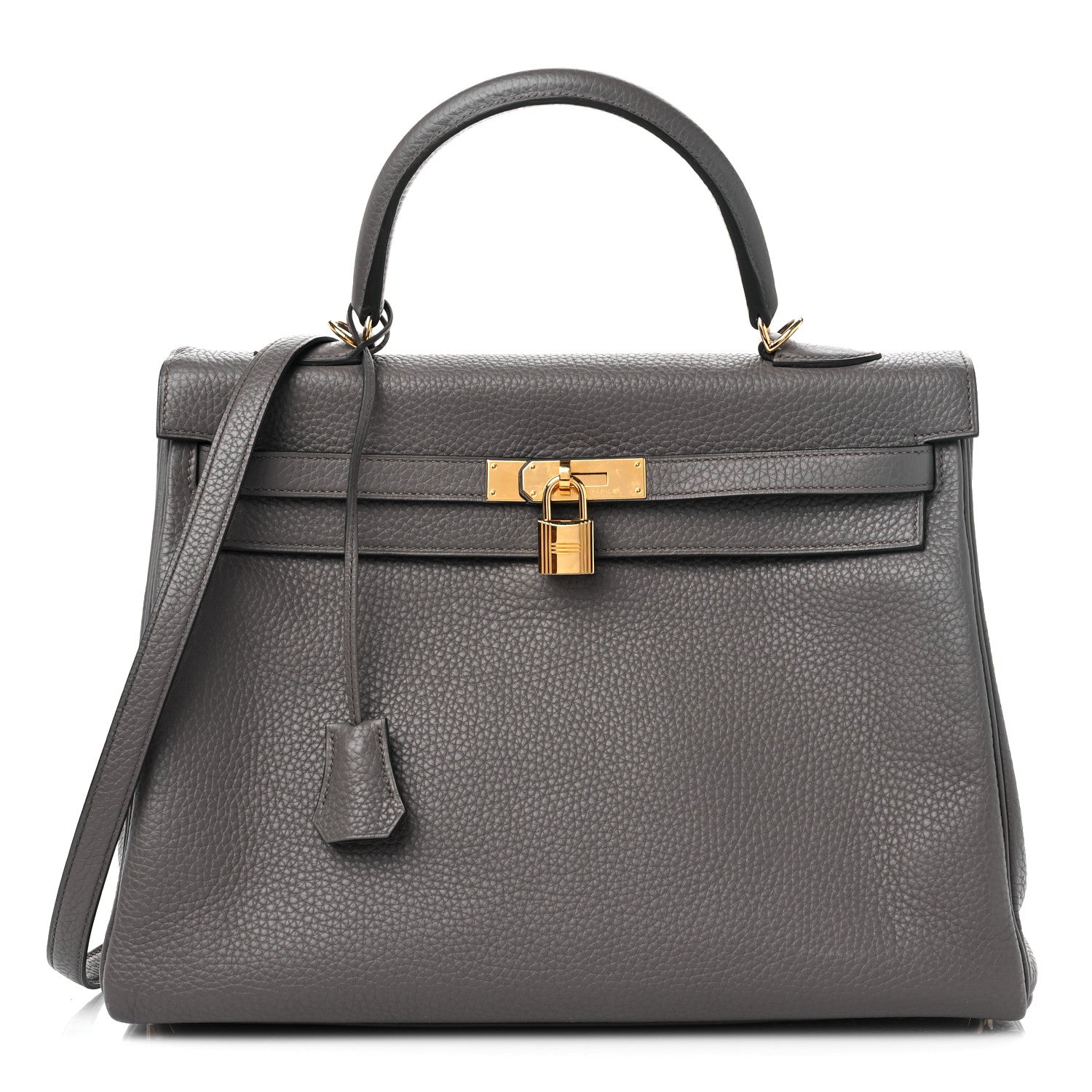 Hermes Taurillon Clemence Kelly Retourne 35 Etain 1 of 12