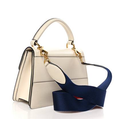 Gucci Calfskin Sylvie Web Small Queen Margaret Top Handle Bag White 3 of 10