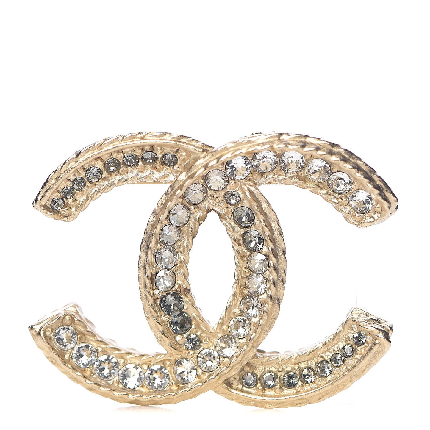 Crystal CC Brooch Light Gold