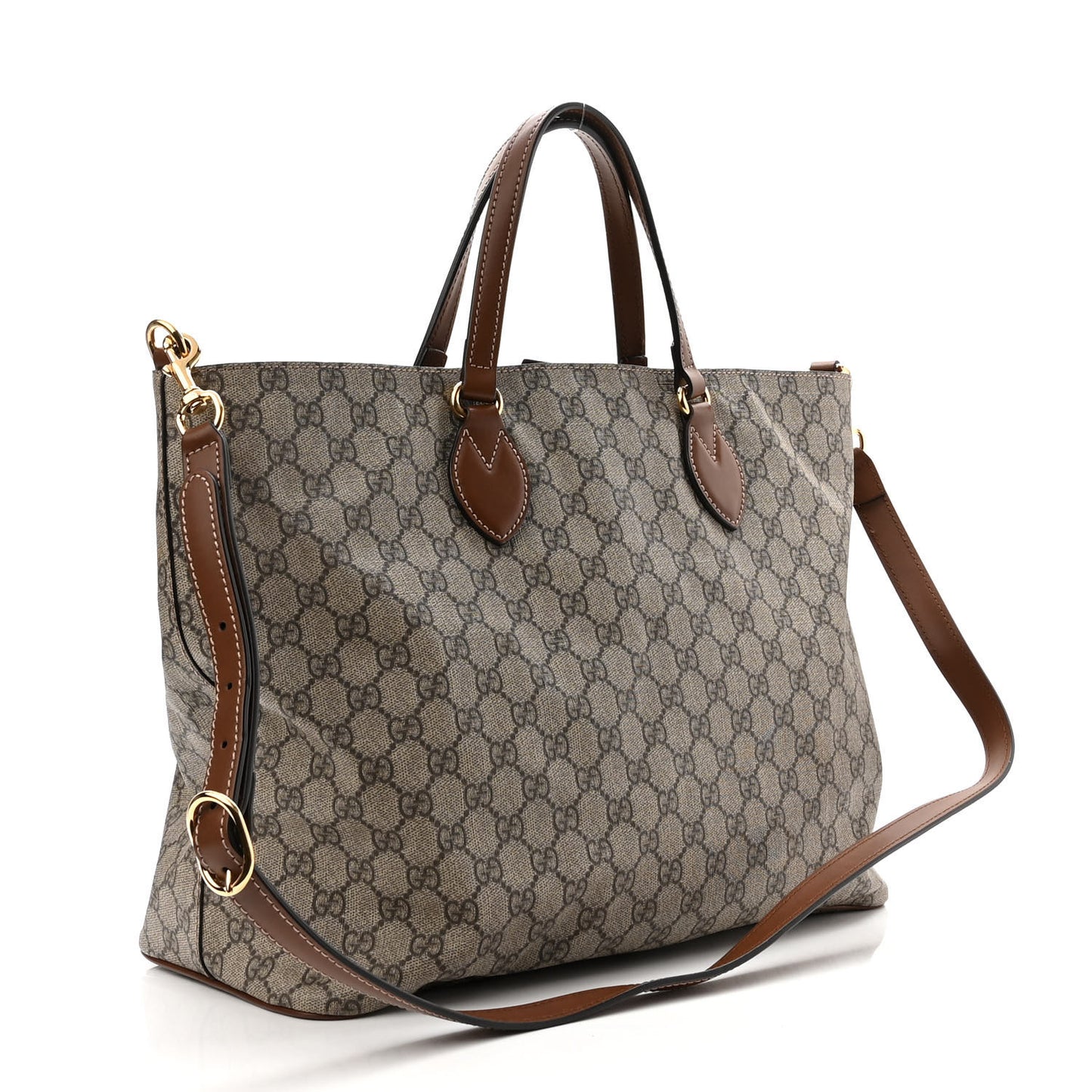 Soft GG Supreme Monogram Medium Crossbody Tote Beige Cuir